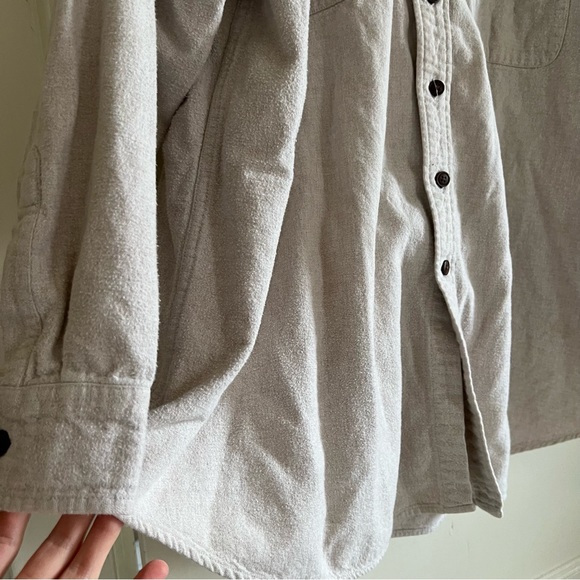 Vintage Cream Taupe Button Up Shacket Ruby Jacket Free People 2XL Tall St. Johns - Picture 2 of 7